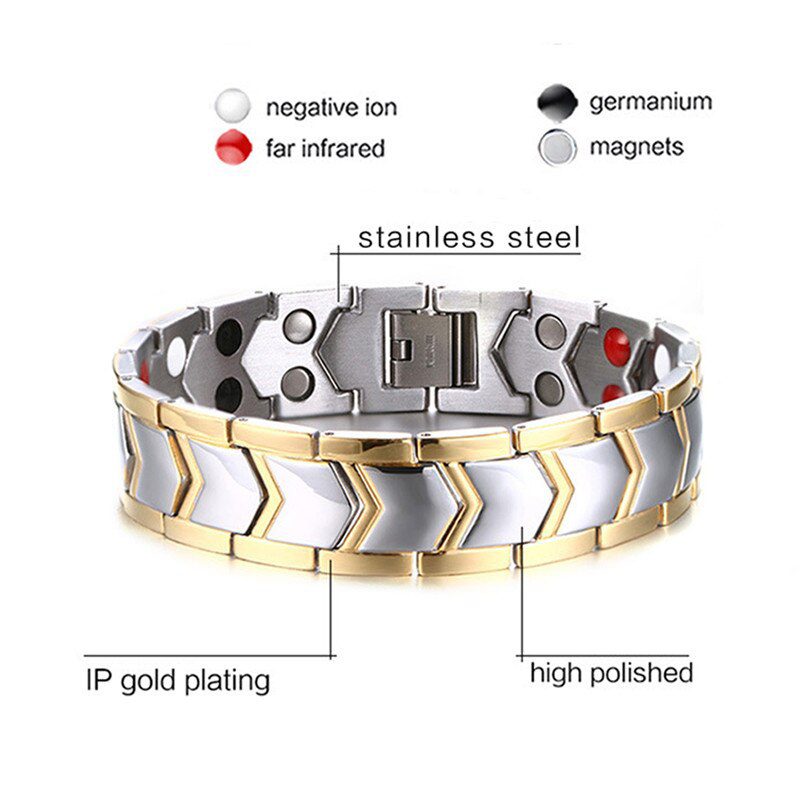 Men's Bracelet Bracelets Energy Germanium Magnetic Tourmaline Bracelet Health Care Jewelry For Women Bracelets Bangle Slimming