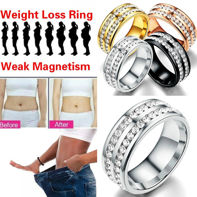 1PC Stimulating Acupoints Gallstone Ring Magnetic Health Care Ring Weight Loss Slimming Ring String Fitness Reduce Weight Ring