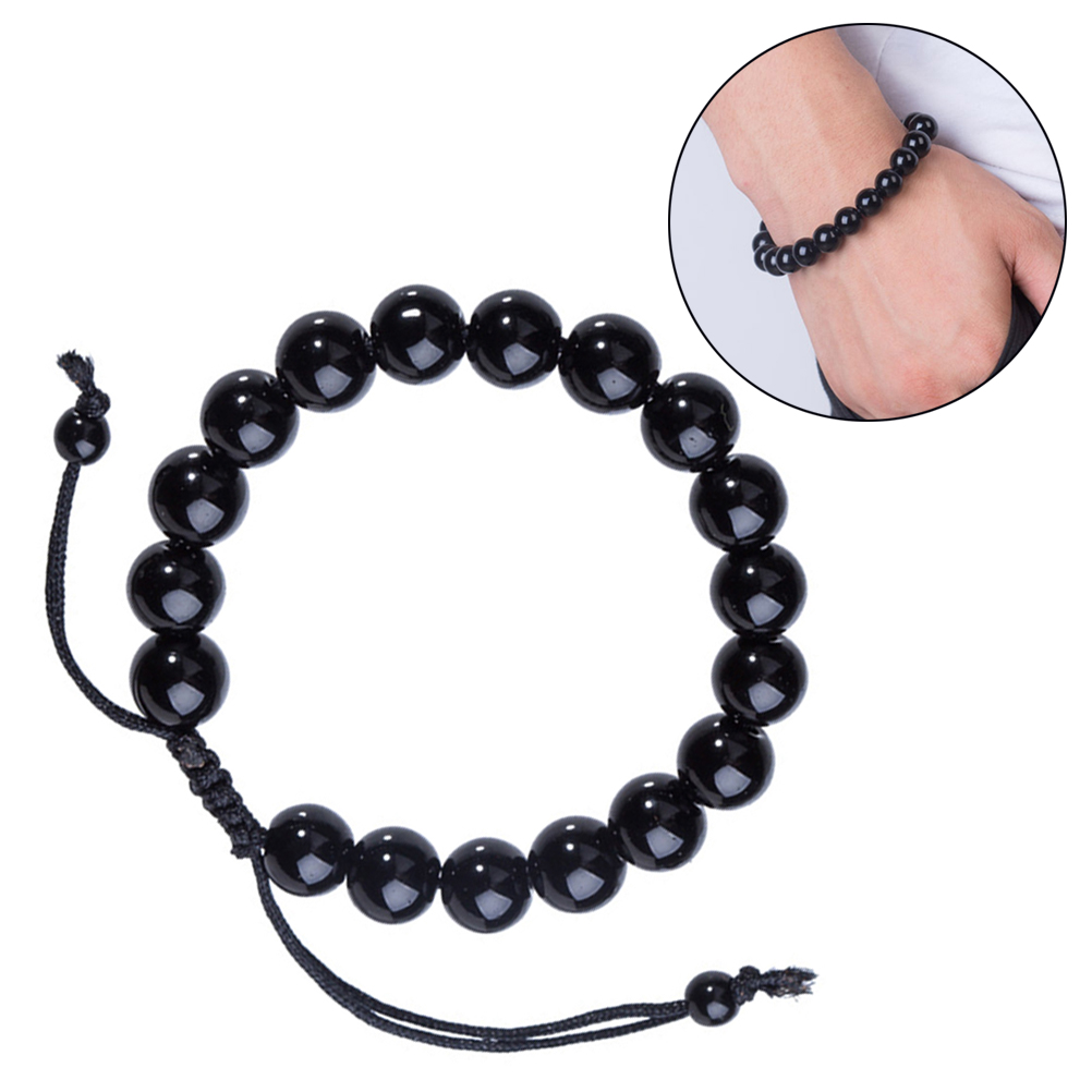 Natural Stone Black Obsidian Magnetic Therapy Bracelet Weight Loss Unisex Slimmy Health Care Bracelet