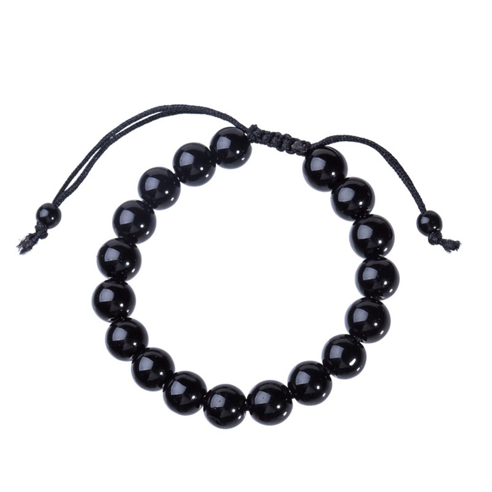 Natural Stone Black Obsidian Magnetic Therapy Bracelet Weight Loss Unisex Slimmy Health Care Bracelet