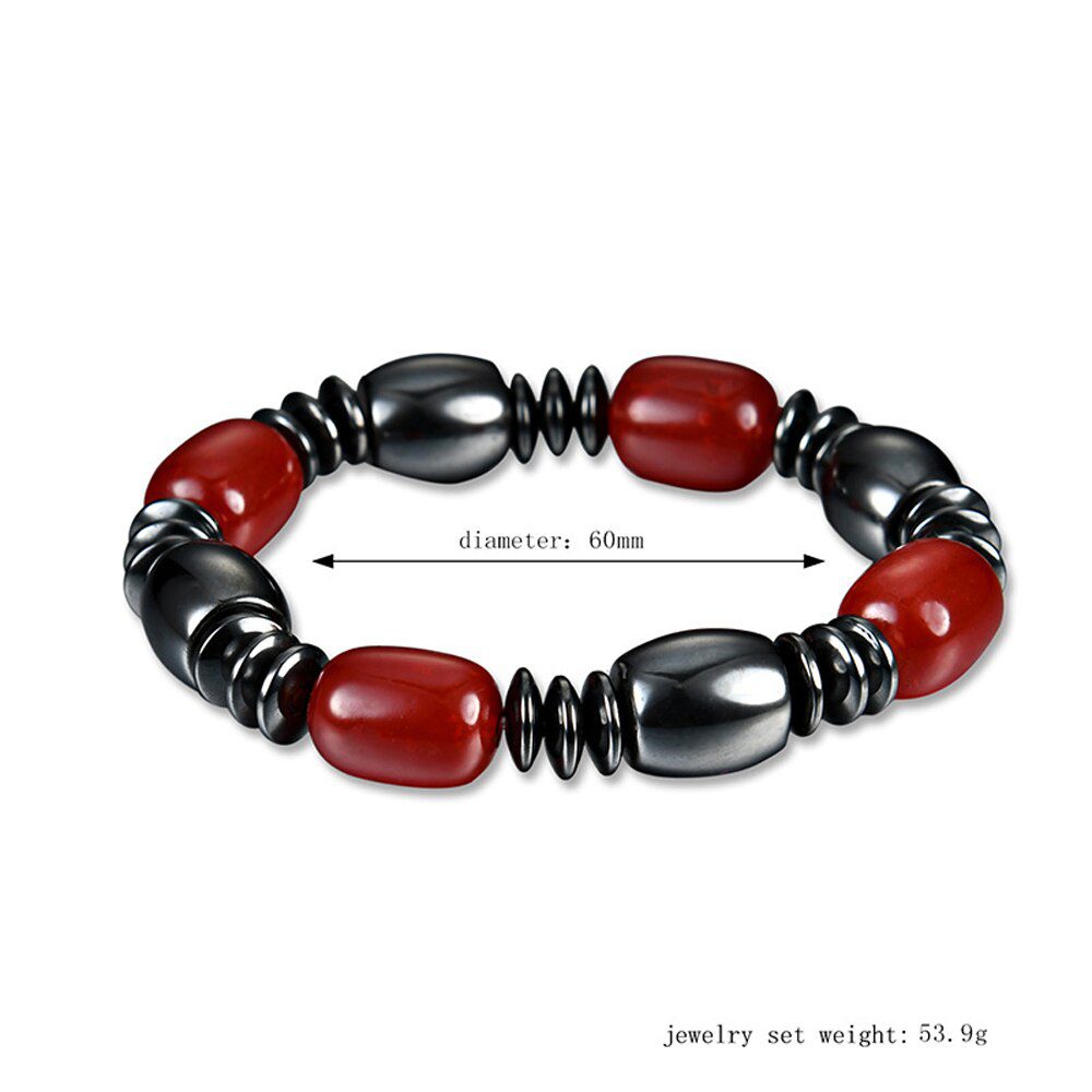 1Pc Magnet Bracelet Slimming Weight Loss Bracelet Slimming Hand Chain Round Hematite Magnetic Stone Therapy Jewelry Health Care