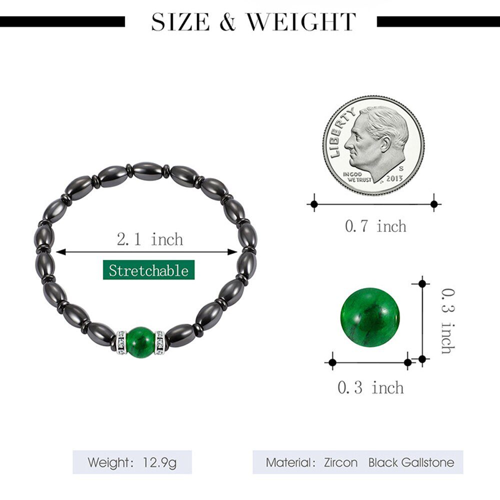 1Pc Magnet Bracelet Slimming Weight Loss Bracelet Slimming Hand Chain Round Hematite Magnetic Stone Therapy Jewelry Health Care