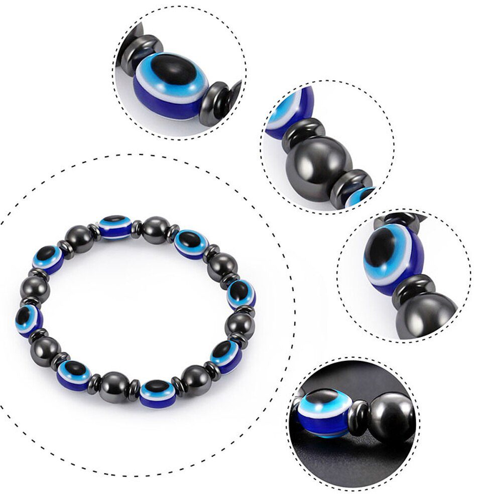 1Pc Magnet Bracelet Slimming Weight Loss Bracelet Slimming Hand Chain Round Hematite Magnetic Stone Therapy Jewelry Health Care