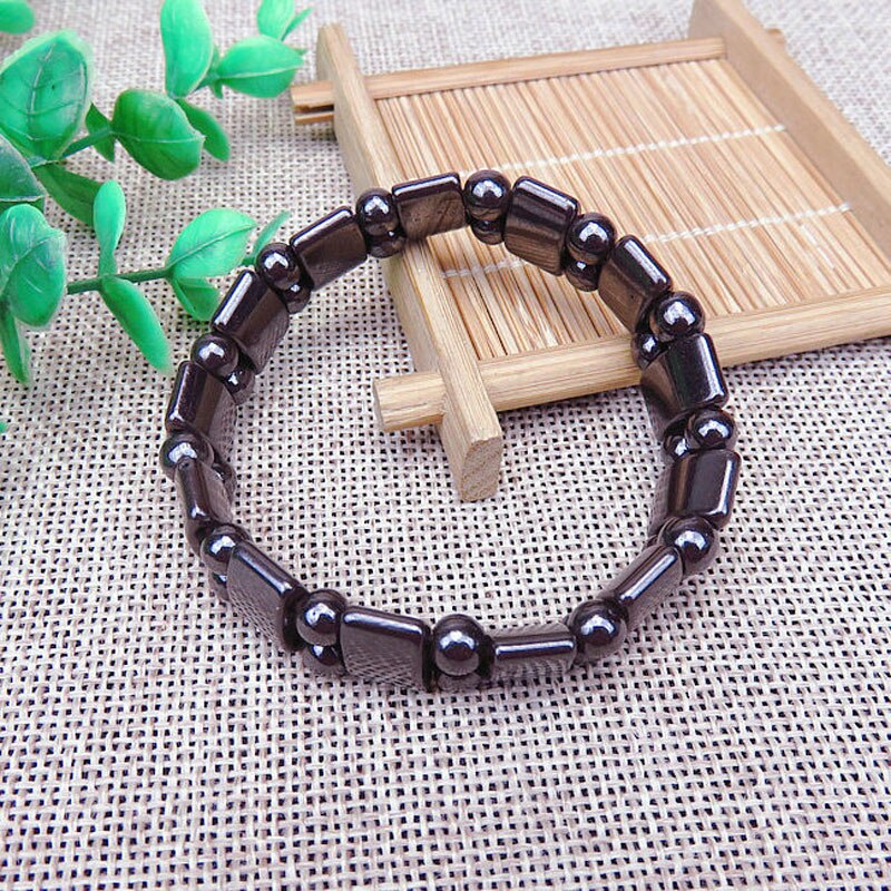 Adjustable Magnetic therapy Weight Loss Round Black Stone Bracelet Stimulating Acupoints Therapy Fat Burning Slim Healthcare