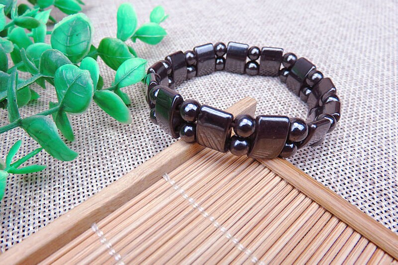 Adjustable Magnetic therapy Weight Loss Round Black Stone Bracelet Stimulating Acupoints Therapy Fat Burning Slim Healthcare