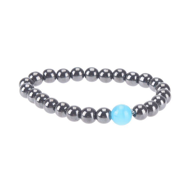 Body Slimming Weight Loss Anti-Fatigue Healing Bracelet White Cat Eye Bead Stretch Bracelet Magnetic Therapy Bead Slim For Women