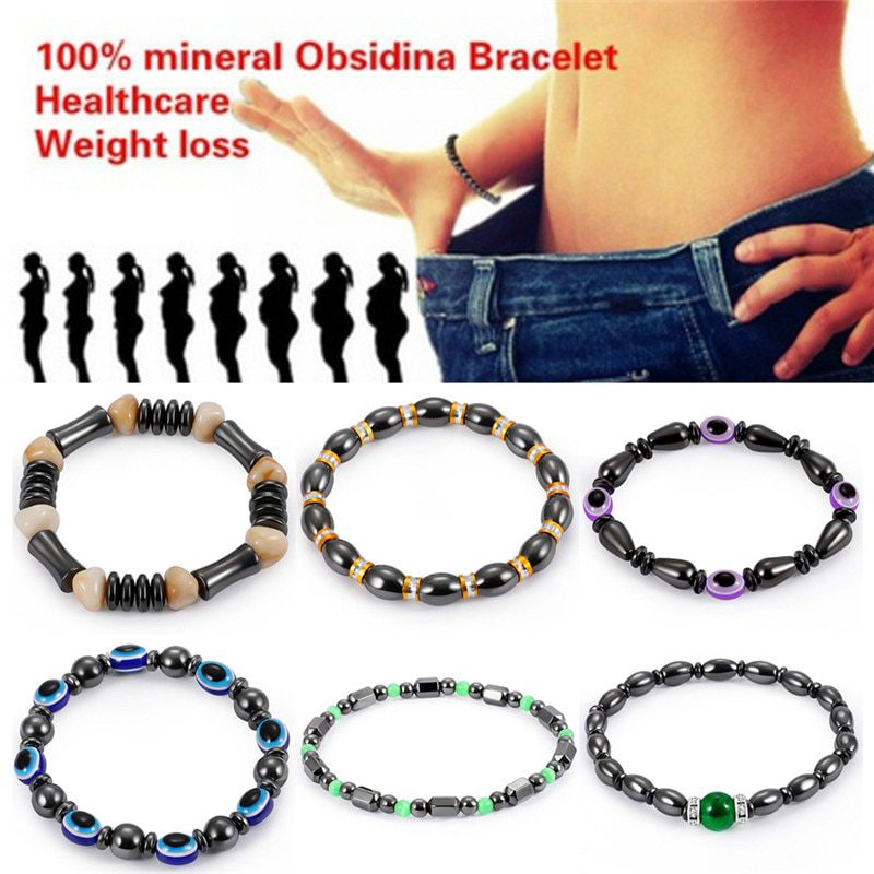 Body Slimming Weight Loss Anti-Fatigue Healing Bracelet White Cat Eye Bead Stretch Bracelet Magnetic Therapy Bead Slim For Women