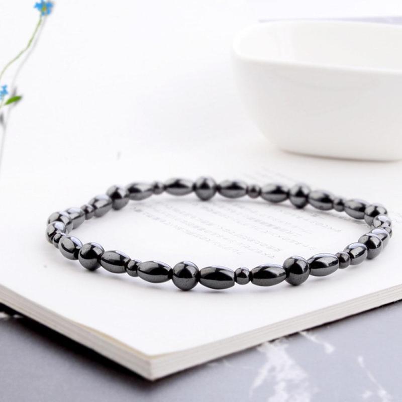 Anklet Bracelet Slimming Gallstone Hematite Weight Loss Anti-Cellulite Women Body Health Care Physical Therapy Black Products