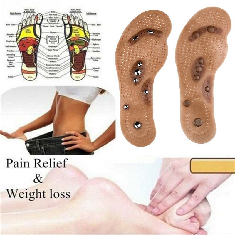 Loss Weight Massage Foot Care Shoes Mat Pad Brown Insole Wholesale Soles Magnetic Therapy Slimming Insoles Health Care Brown Mat