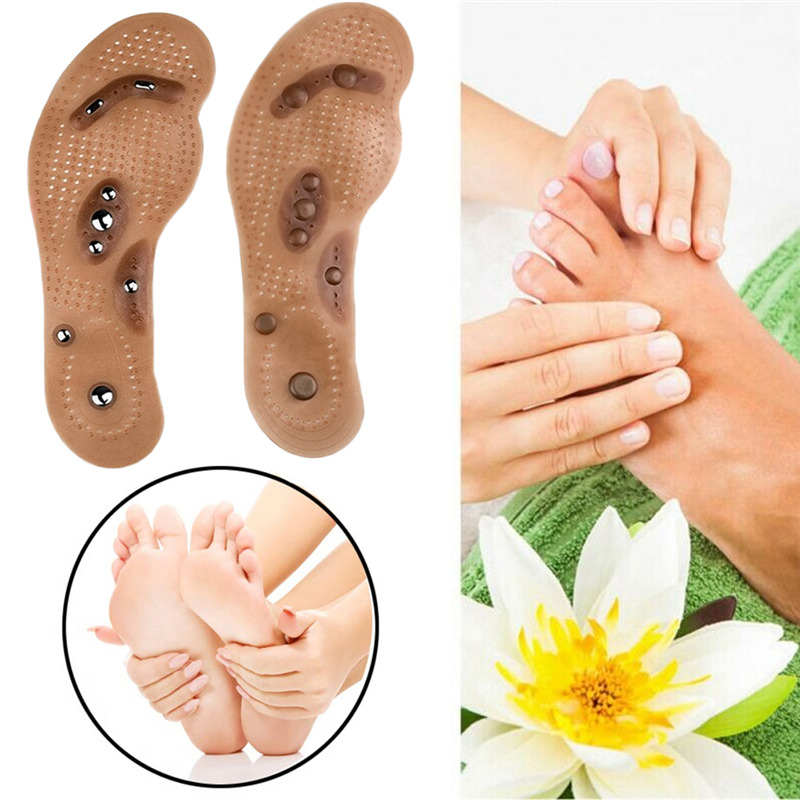 Loss Weight Massage Foot Care Shoes Mat Pad Brown Insole Wholesale Soles Magnetic Therapy Slimming Insoles Health Care Brown Mat