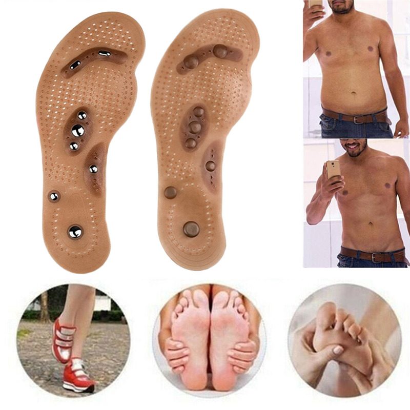 Loss Weight Massage Foot Care Shoes Mat Pad Brown Insole Wholesale Soles Magnetic Therapy Slimming Insoles Health Care Brown Mat