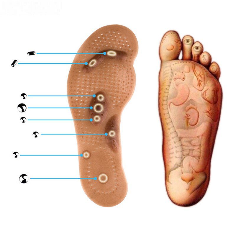 Loss Weight Massage Foot Care Shoes Mat Pad Brown Insole Wholesale Soles Magnetic Therapy Slimming Insoles Health Care Brown Mat