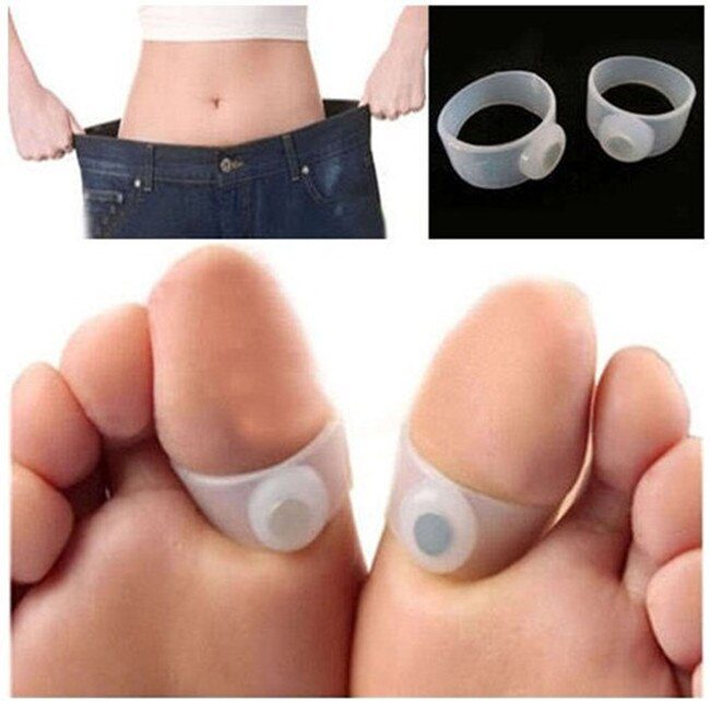 Silicone Foot Massage Magnetic Toe Ring Fat Burning Slimming Burn Women Lose Weight Fast Reduce Body Tool Anti Cellulite