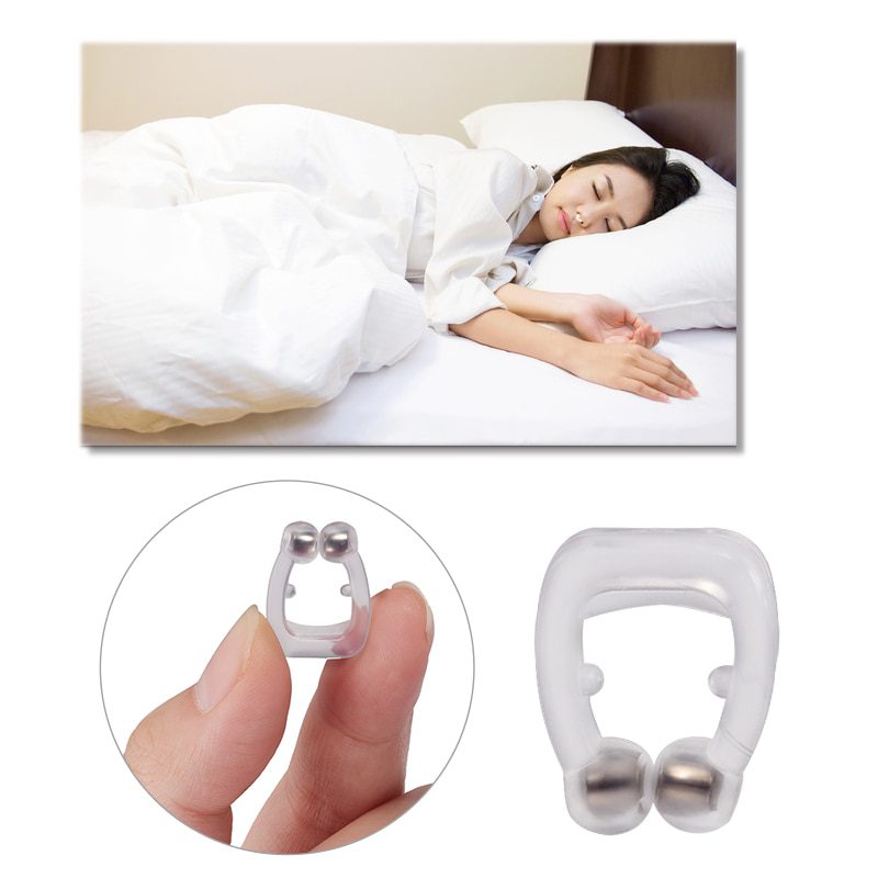 Sleeping Anti Schnarchen Nase Clip Silicone Magnetic Anti Snoring Nose Clips Breathing Stop Snore Apnea Antisnoring Clip Device