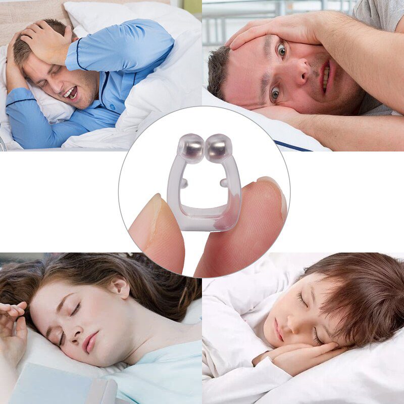 Sleeping Anti Schnarchen Nase Clip Silicone Magnetic Anti Snoring Nose Clips Breathing Stop Snore Apnea Antisnoring Clip Device