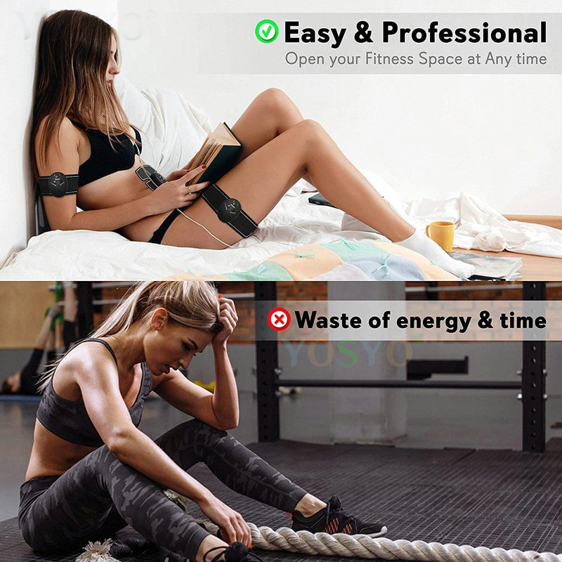 EMS Wireless Muscle Stimulator Trainer Smart Fitness Abdominal Training Electric Weight Loss Stickers Body Slimming Belt Unisex