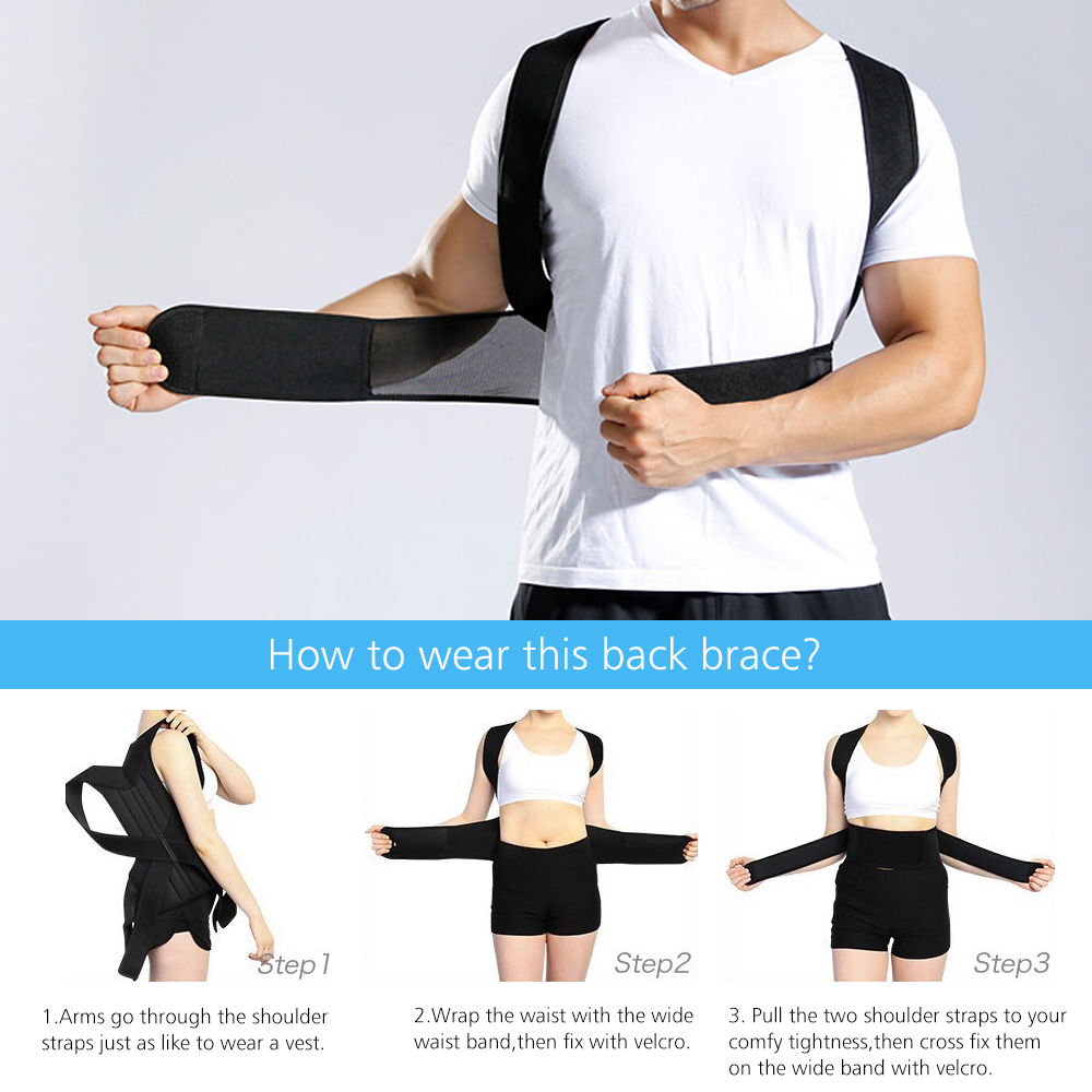 2019 Back Waist Posture Corrector Adjustable Adult Correction Belt Waist Trainer Shoulder Lumbar Brace Spine Support Belt Vest