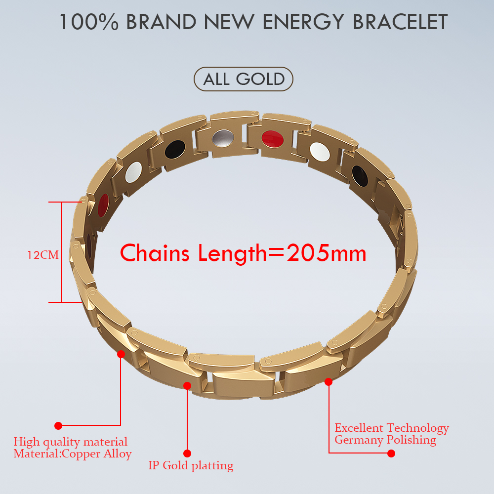 Men's Bracelets Abrray Magnetic Hematite Copper Bracelet with Hook Buckle Clasp Therapy Bangles Man Health Care Jewelry