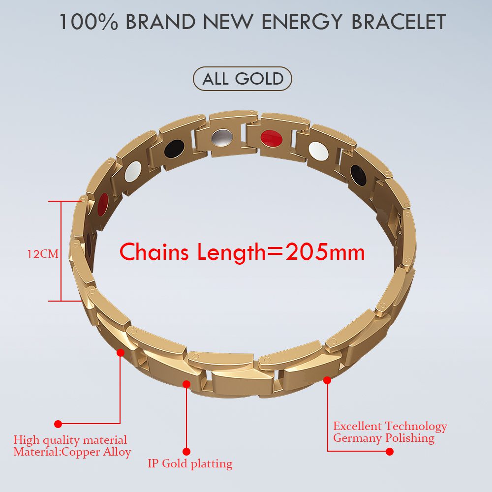 Men's Bracelets Abrray Magnetic Hematite Copper Bracelet with Hook Buckle Clasp Therapy Bangles Man Health Care Jewelry