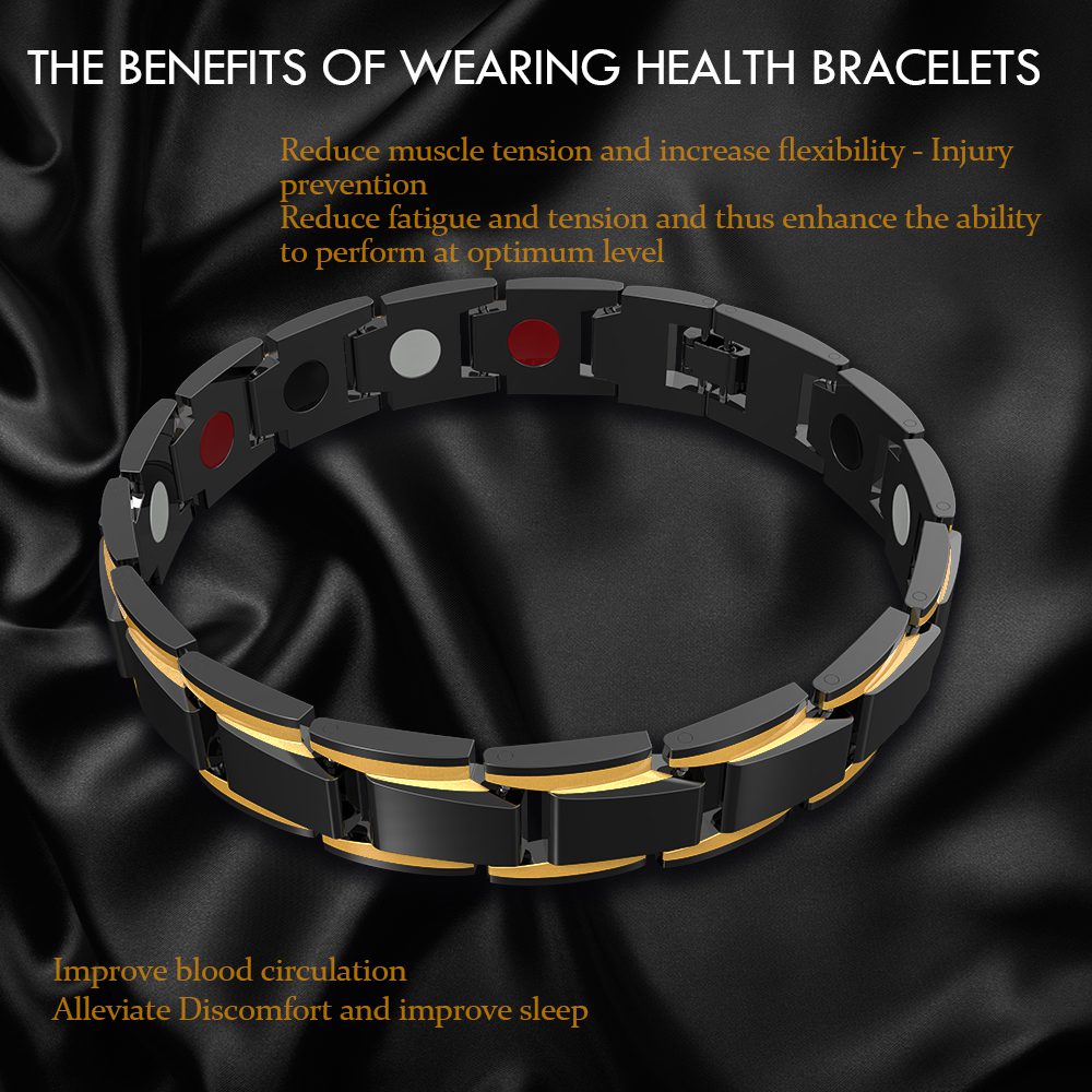 Men's Bracelets Abrray Magnetic Hematite Copper Bracelet with Hook Buckle Clasp Therapy Bangles Man Health Care Jewelry