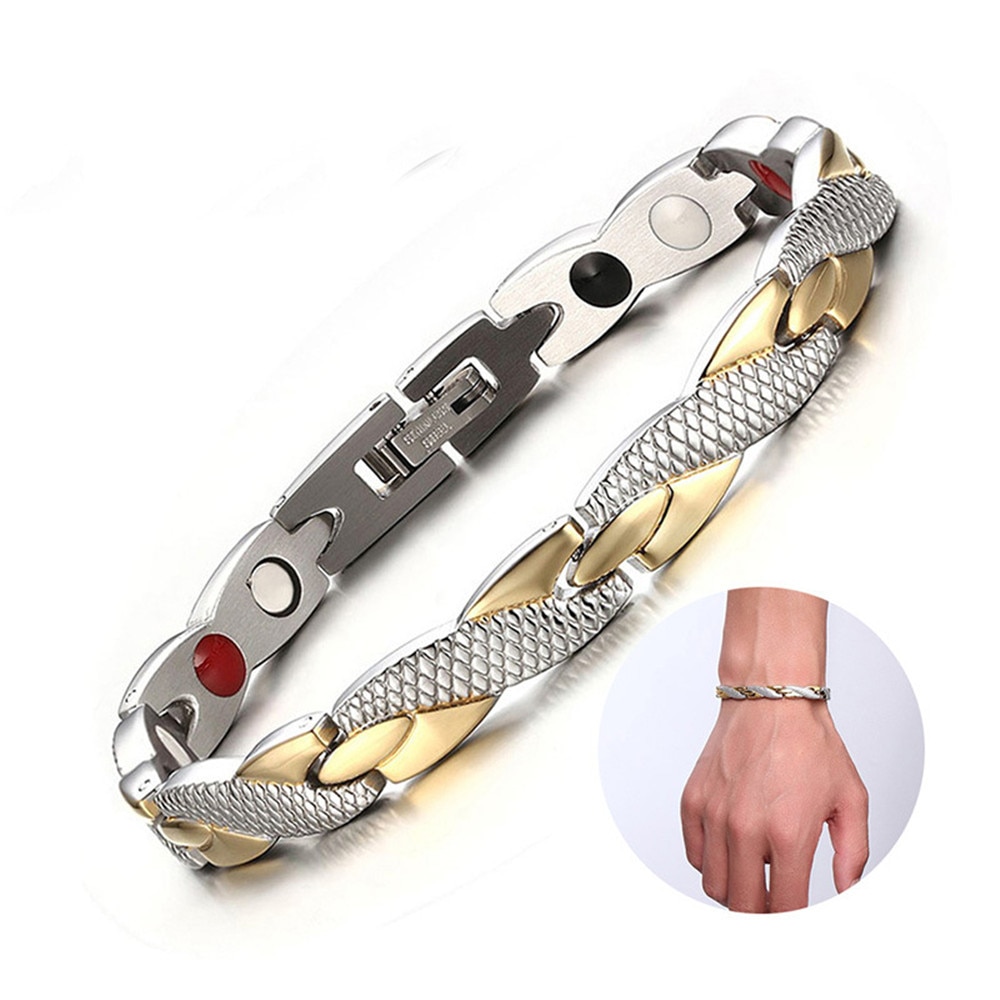 Twisted Healthy Magnetic Bracelet for Women Power Therapy Magnets Magnetite Bracelets Bangles Men Health Care Jewelry Stainless