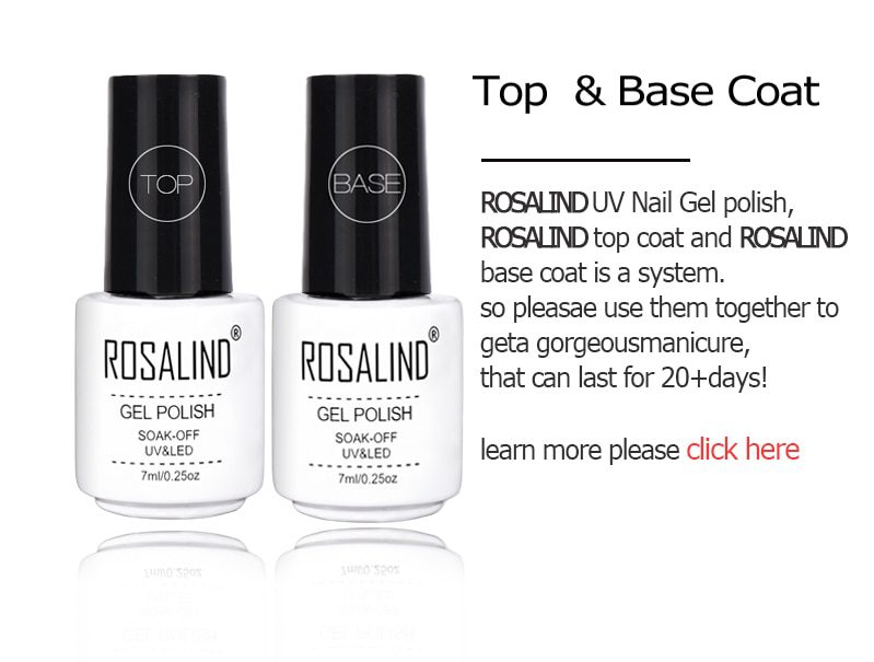 ROSALIND Gel Polish Set All For Manicure Semi Permanent Vernis top coat UV LED Gel Varnish Soak Off Nail Art Gel Nail Polish