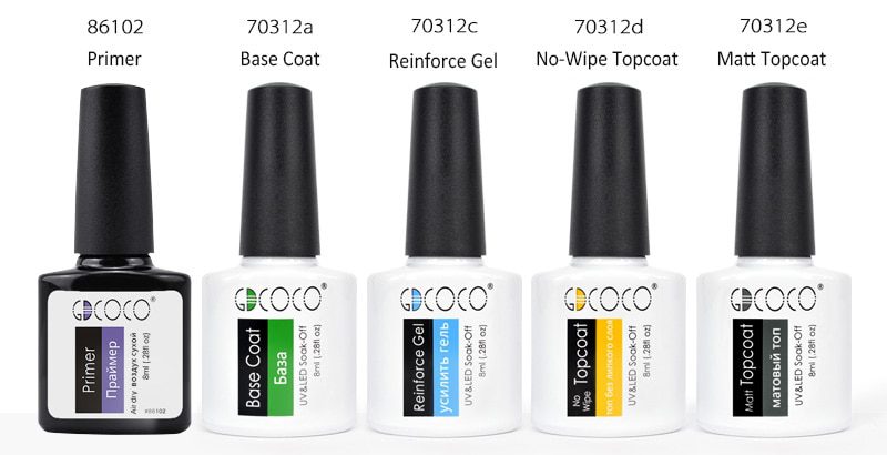 #86102 GDCOCO 2019 New Arrival Primer Gel Varnish Soak Off UV LED Gel Nail Polish Base Coat No Wipe Top Color Gel Polish