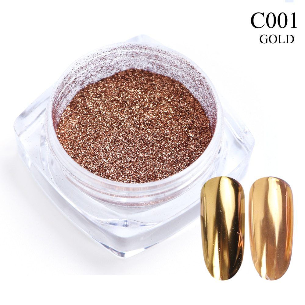 0.5g Nail Mirror Glitter Powder Metallic Color Nail Art UV Gel Polishing Chrome Flakes Pigment Dust Decorations Manicure TRC/ASX