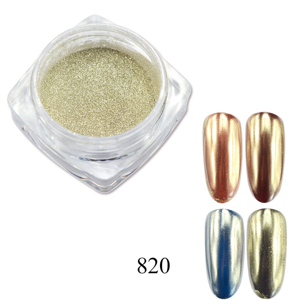 0.5g Nail Mirror Glitter Powder Metallic Color Nail Art UV Gel Polishing Chrome Flakes Pigment Dust Decorations Manicure TRC/ASX