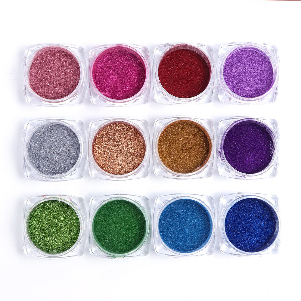 0.5g Nail Mirror Glitter Powder Metallic Color Nail Art UV Gel Polishing Chrome Flakes Pigment Dust Decorations Manicure TRC/ASX