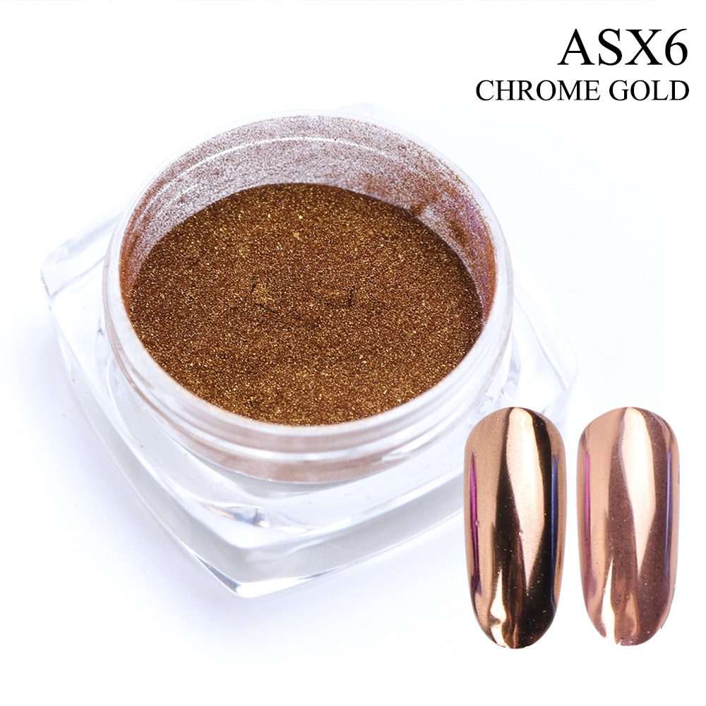 0.5g Nail Mirror Glitter Powder Metallic Color Nail Art UV Gel Polishing Chrome Flakes Pigment Dust Decorations Manicure TRC/ASX