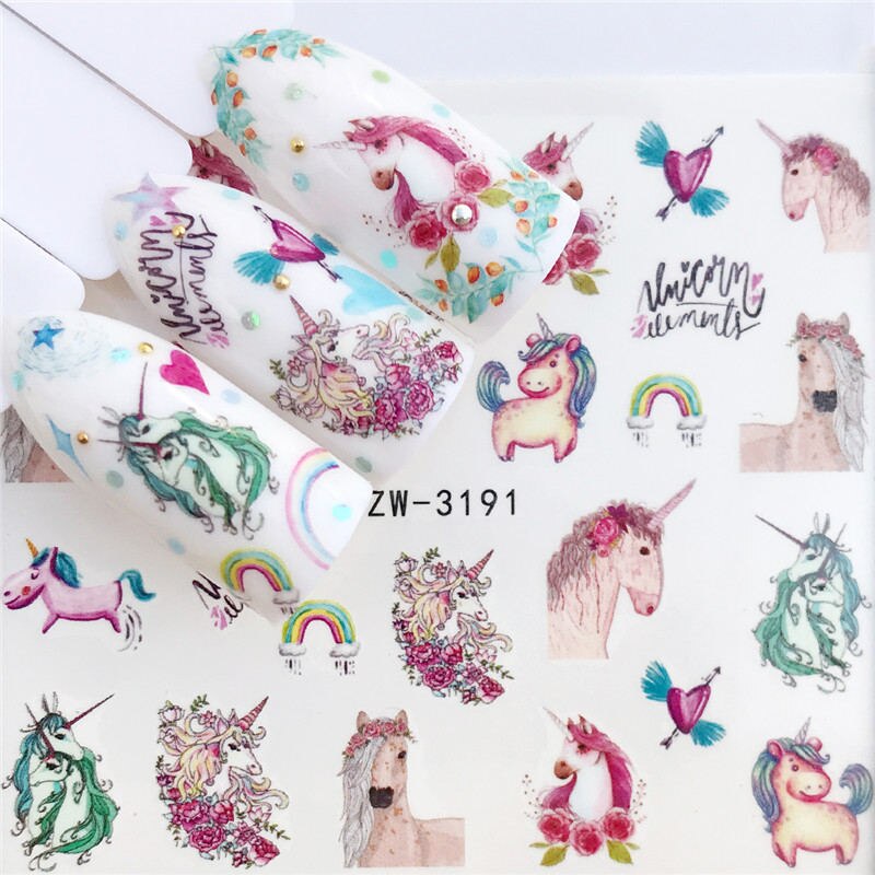 YZWLE Flower Series  Nail Art Water Transfer Stickers Full Wraps Deer/Lavender Nail Tips DIY