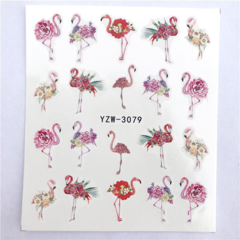 YZWLE Flower Series  Nail Art Water Transfer Stickers Full Wraps Deer/Lavender Nail Tips DIY