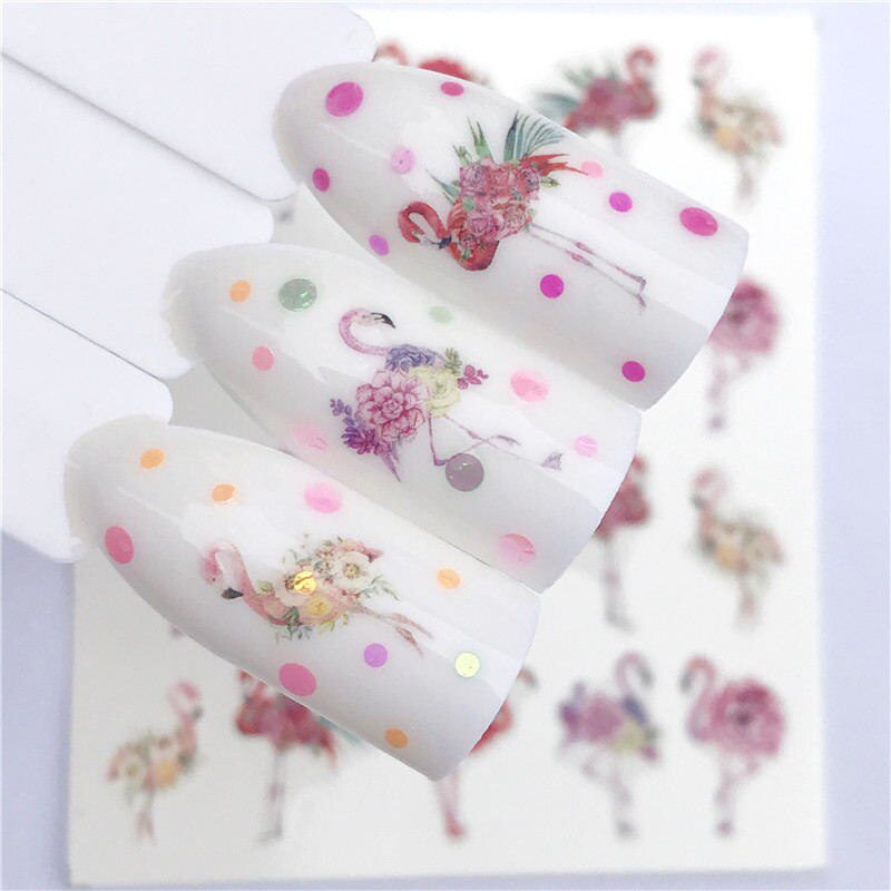 YZWLE Flower Series  Nail Art Water Transfer Stickers Full Wraps Deer/Lavender Nail Tips DIY