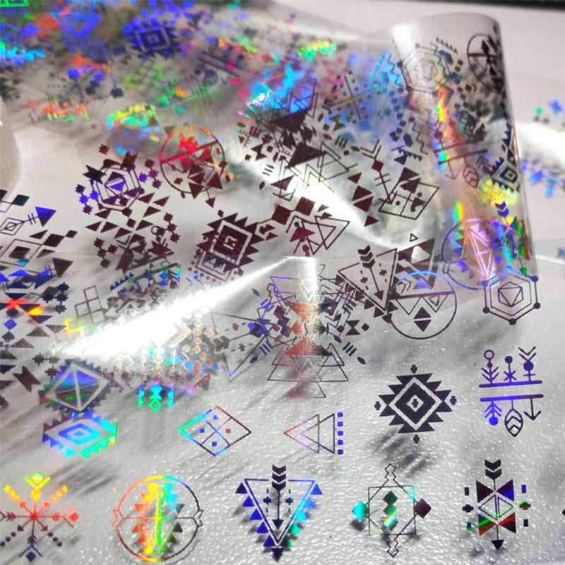 4*100cm/Roll Holographic Nail Foil Flame Dandelion Panda Bamboo Holo Nail Art Transfer Sticker Water Slide Nail Art Decals