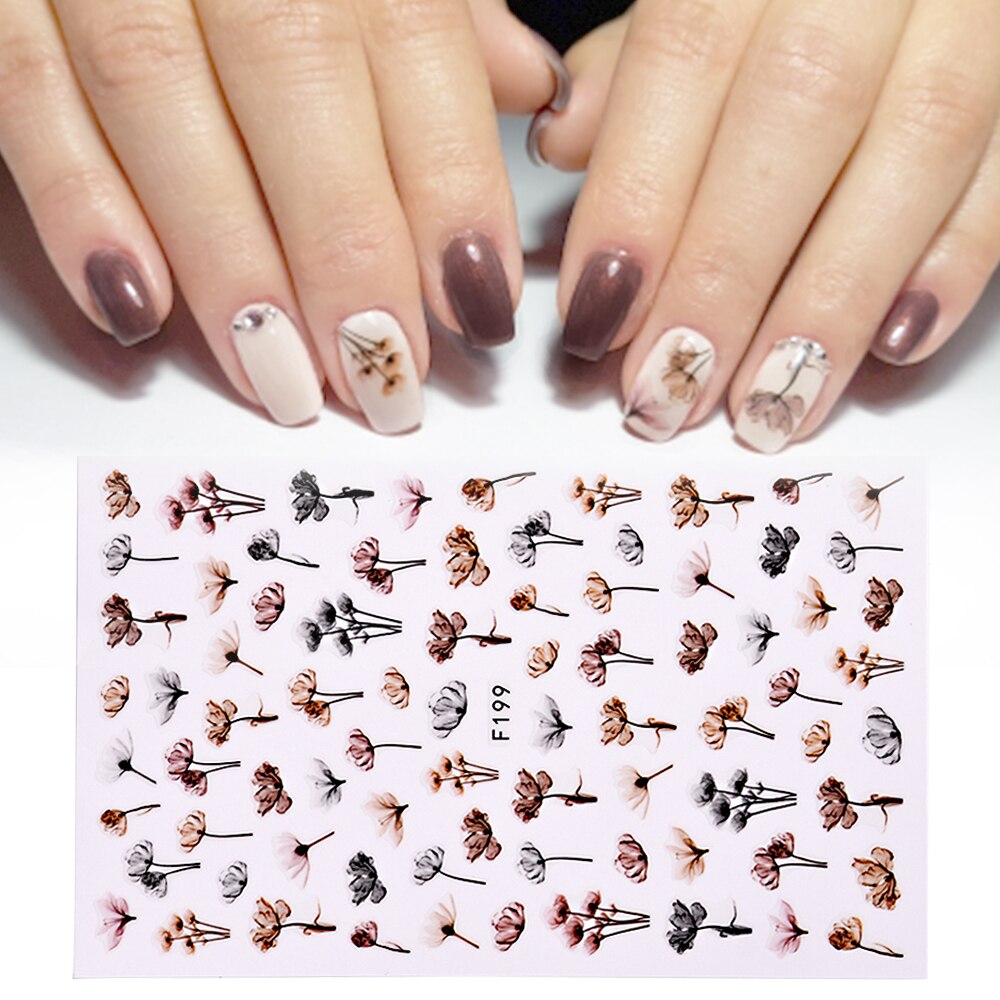 1pcs 3D Nail Slider Black Russia Letter Sticker Decals  Flamingo Design Adhesive Manicure Tips Nail Art Decorations CHF554-563