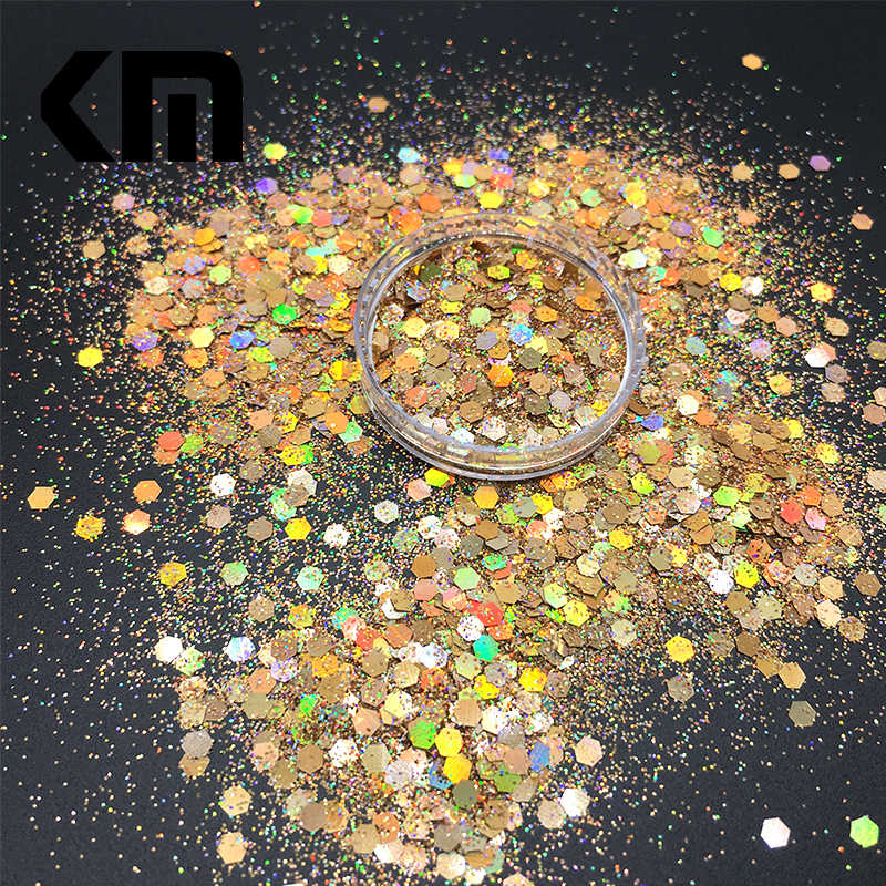 KM GLITTER Top Popular Best Sales Chunky Mixed Fairy Face Body Craft Rose Sequins Manicure Rose Gold Glitter for Nail Decoration