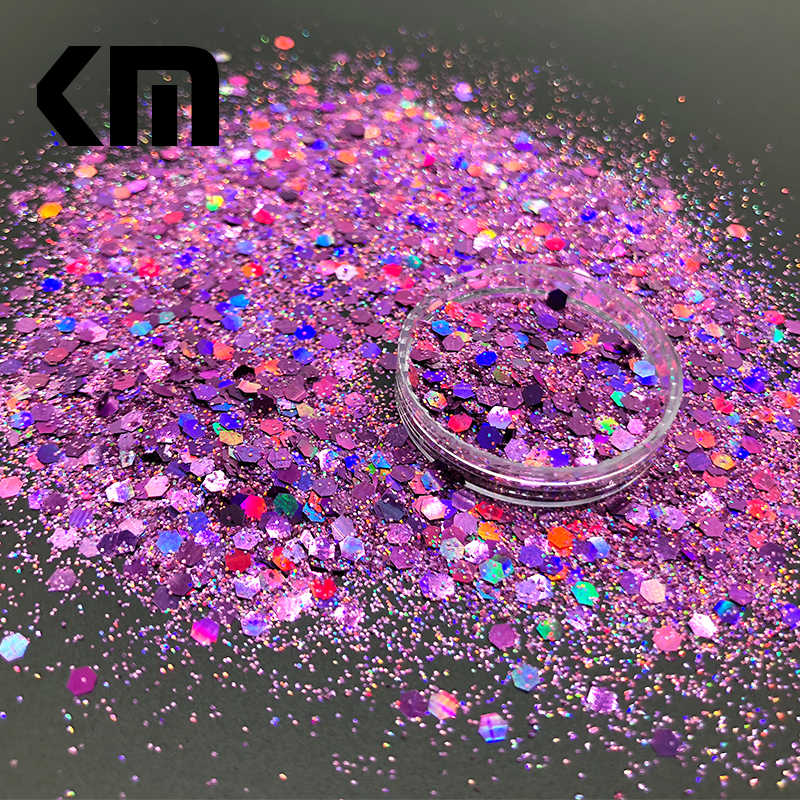 KM GLITTER Top Popular Best Sales Chunky Mixed Fairy Face Body Craft Rose Sequins Manicure Rose Gold Glitter for Nail Decoration