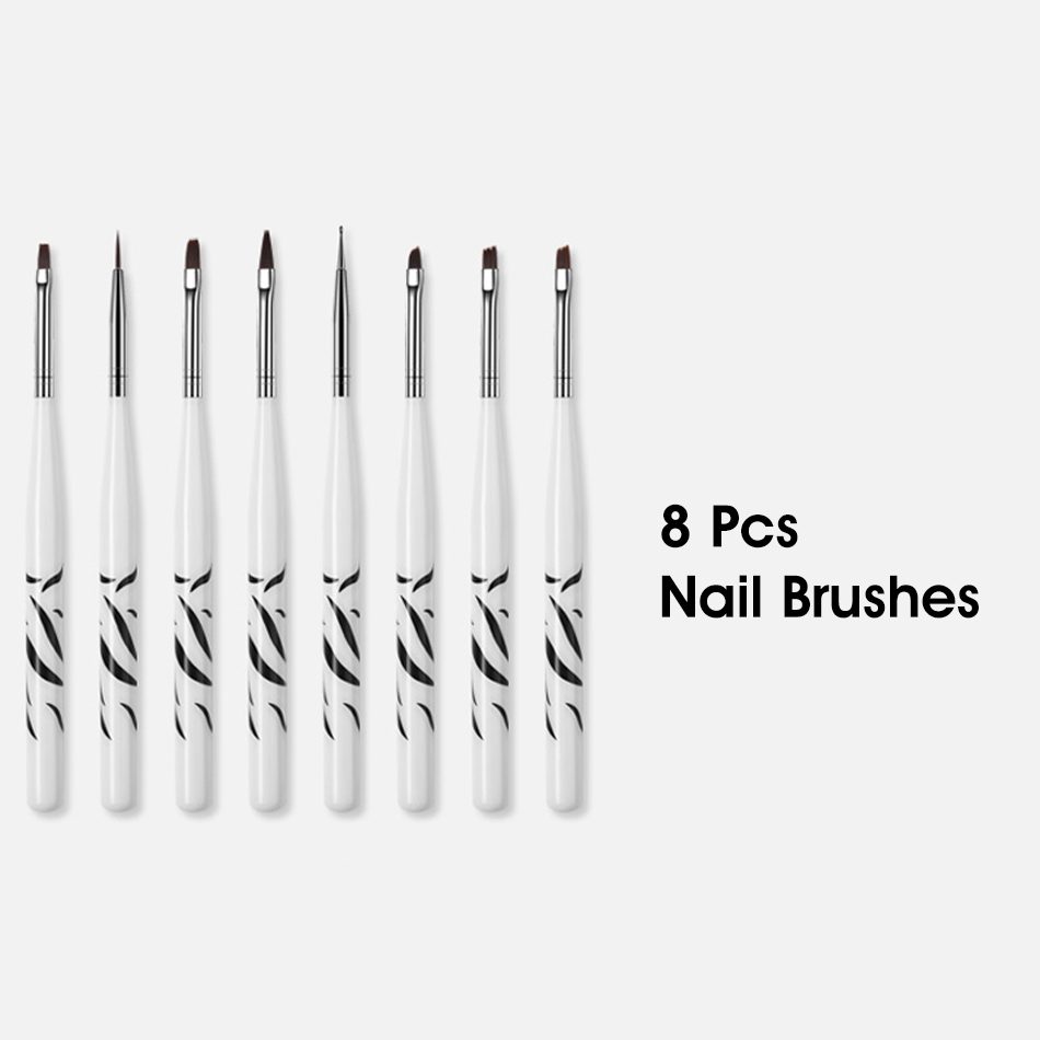 ROHWXY Nail Brush For Manicure Gel Brush For Nail Art 15Pcs/Set Ombre Brush For Gradient For Gel Nail Polish Painting Drawing