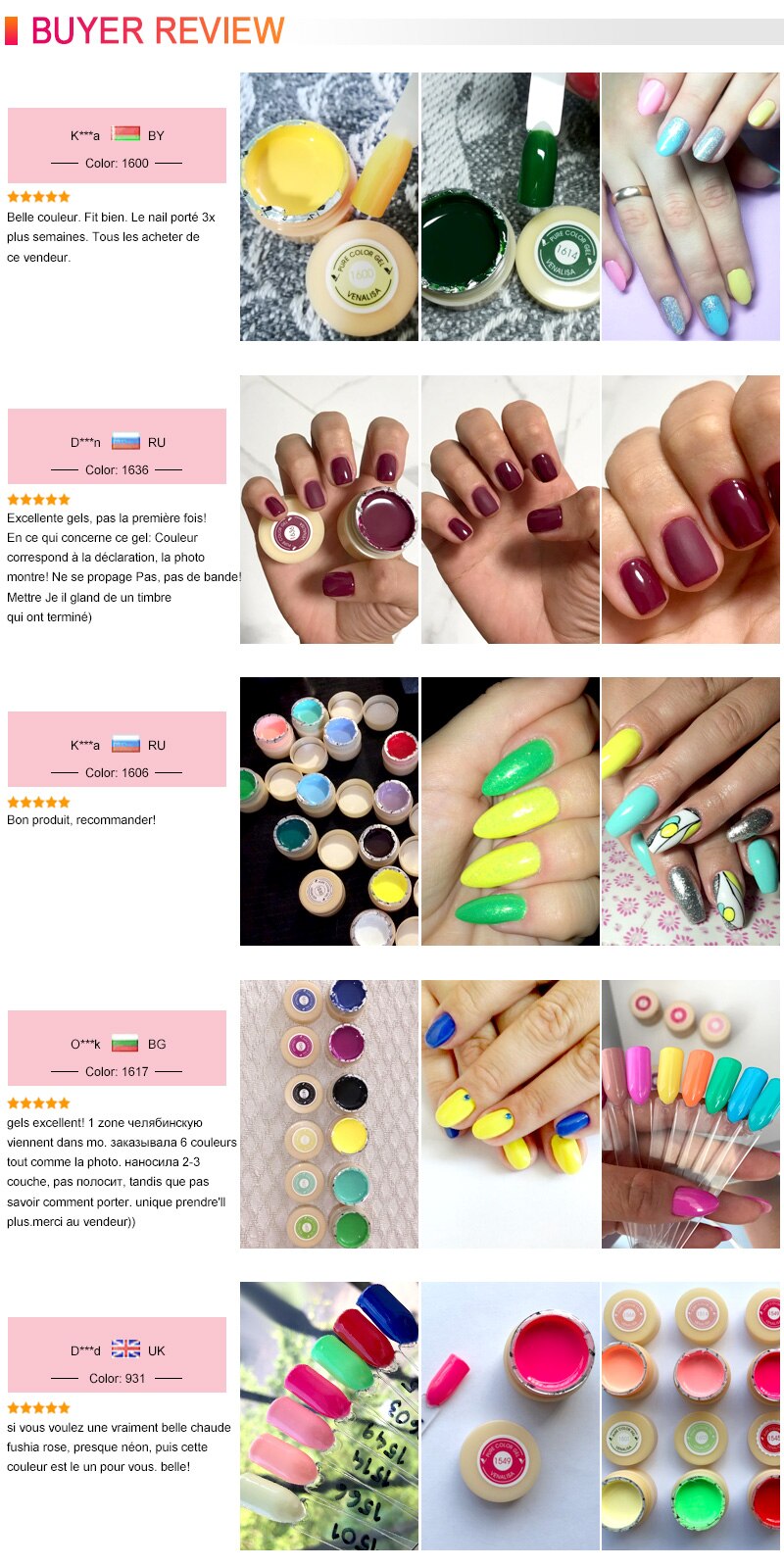 Venalisa color Gel Paint uv Nail Gel Soak Off Nail Art led nail lacquer 60 colors glitter rainbow Painting Gel nail polish