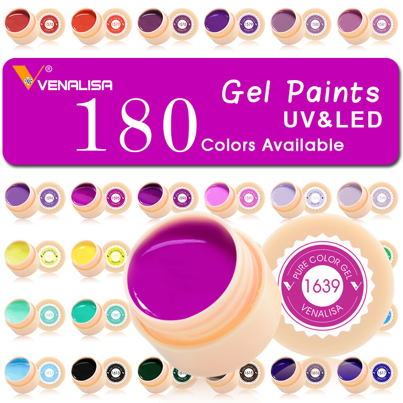 Venalisa color Gel Paint uv Nail Gel Soak Off Nail Art led nail lacquer 60 colors glitter rainbow Painting Gel nail polish