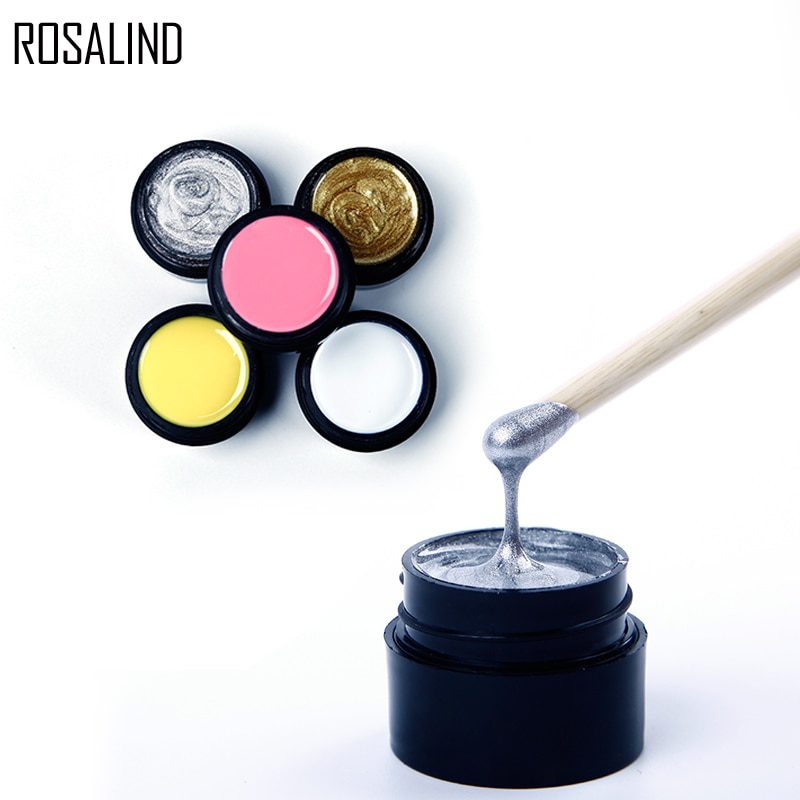 ROSALIND 5ML Painting Gel Varnish 142 Colors Gel Nail Polish Set For Manicure DIY Top Base Coat Hybird Design Of Nail Art Primer