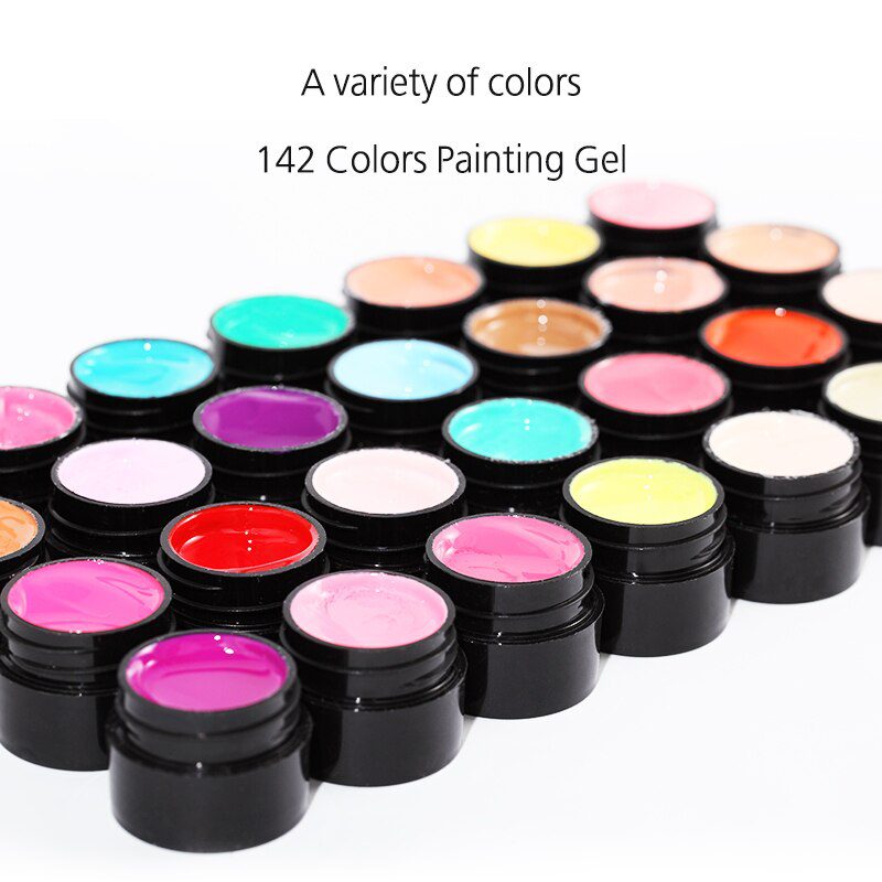 ROSALIND 5ML Painting Gel Varnish 142 Colors Gel Nail Polish Set For Manicure DIY Top Base Coat Hybird Design Of Nail Art Primer