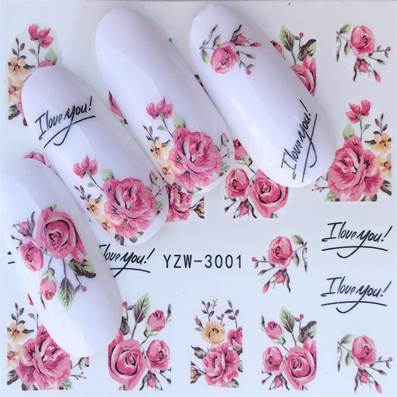 YZWLE  Nail sticker Art Decoration Slider Fox Wolf Animal Adhesive Design Water Decal Manicure Lacquer Accessoires Polish Foil