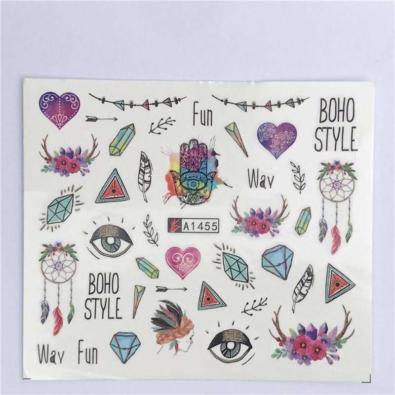 YZWLE  Nail sticker Art Decoration Slider Fox Wolf Animal Adhesive Design Water Decal Manicure Lacquer Accessoires Polish Foil