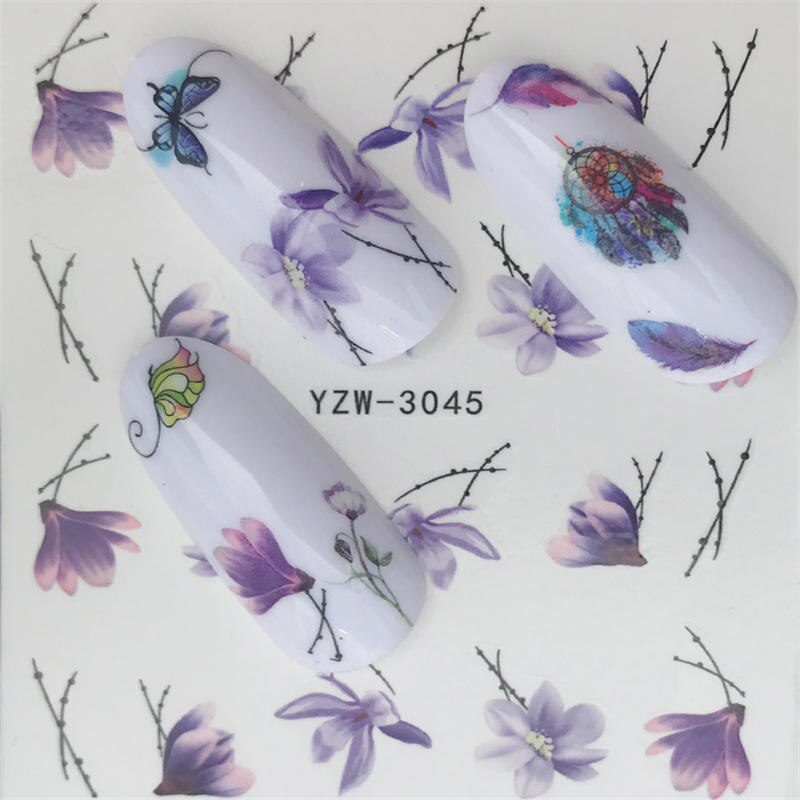 YZWLE  Nail sticker Art Decoration Slider Fox Wolf Animal Adhesive Design Water Decal Manicure Lacquer Accessoires Polish Foil