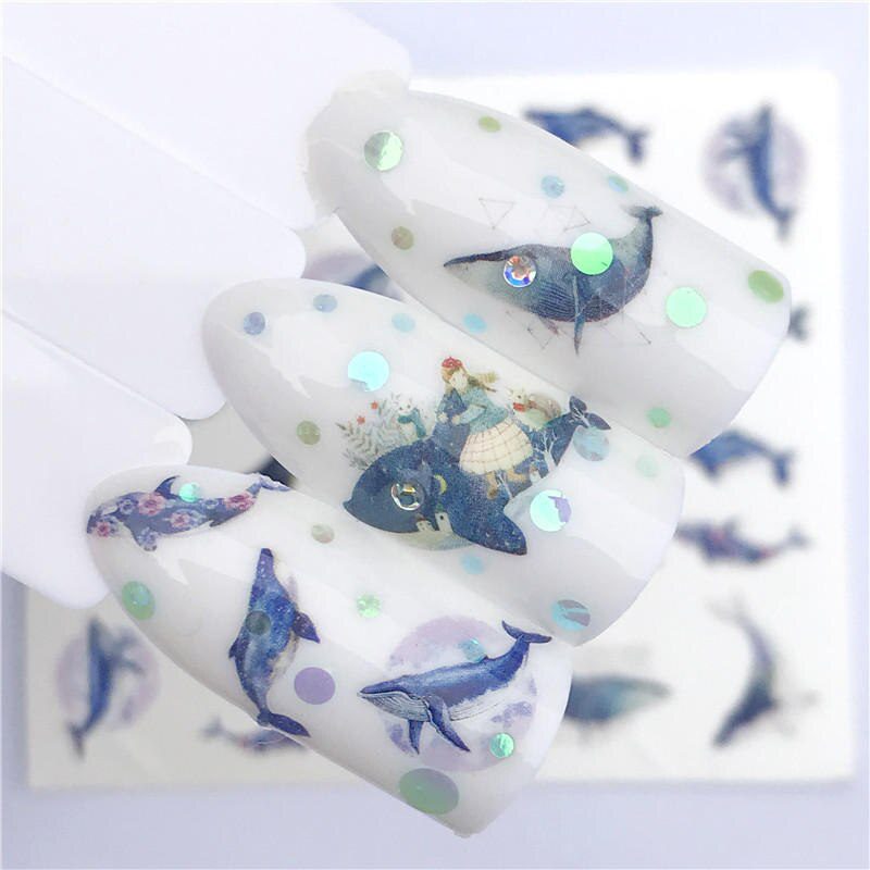 YZWLE  Nail sticker Art Decoration Slider Fox Wolf Animal Adhesive Design Water Decal Manicure Lacquer Accessoires Polish Foil