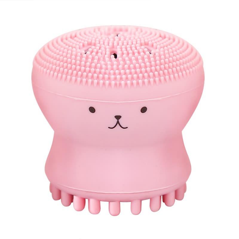 Lovely Cute Animal Small Octopus Shape Silicone Facial Cleaning Brush Deep Pore Cleaning Exfoliator Face Washing Brush Skin Care