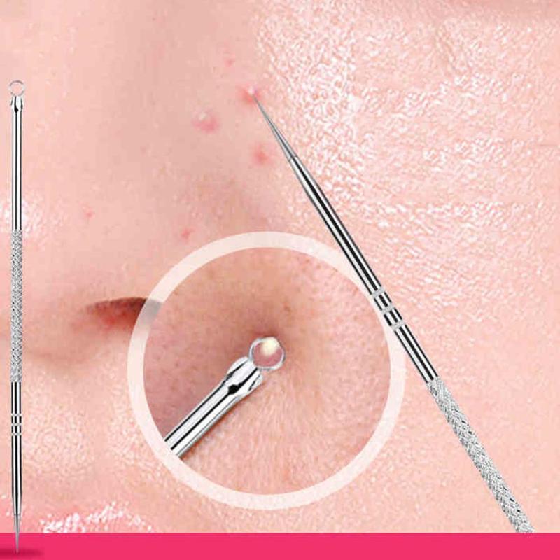 1pcs Silver Blackhead Comedone Acne Blemish Extractor Remover Stainless Needles Remove Tools removedor de cravo HOT
