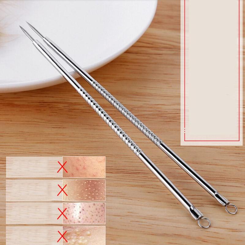 1pcs Silver Blackhead Comedone Acne Blemish Extractor Remover Stainless Needles Remove Tools removedor de cravo HOT